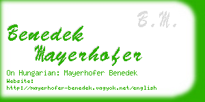 benedek mayerhofer business card